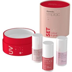 Alessandro Nagels Striplac-UV-ColourStriplac Colour & Glow Set UV Colour Cashmere Cream 6,5 ml + UV Colour Rose Radiance 6,5 ml + Top Coat Rosé Winterglitter 6,5 ml 6,5 ml ()