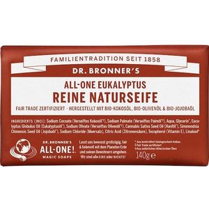 Dr. Bronner's Verzorging Blokzeep All-One eucalyptus zuiver natuurlijke zeep 140 g (€ 49,64 / 1 kg)