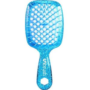 UNbrush - Detangling Hair Brush Mini - Glitter - Sapphire