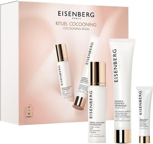 Eisenberg Huidverzorging Creams Coffret Cocooning Créme Ultra Riche Nourrissante 50 ml + Masque Fondant Réparateur 75 ml + Sérum Calmant Ressourçant 7,5 ml 1 Stk. (€ 137,50 / 1 stuks)