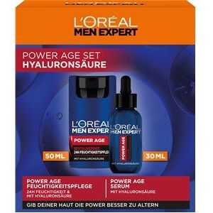 L'Oréal Paris Men Expert Collection Power Age Cadeauset 24H Revitaliserende Moisturiser 50 ml + Hyaluronzuur Serum 30 ml