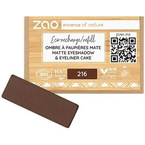 Zao - Oogschaduw - Matt 216 Brown - Refill Rectangular Eyeshadow