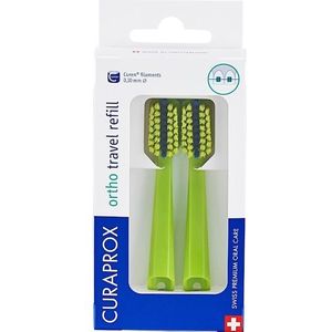 Curaprox - Travel Ortho Refill - Vervangende Opzetborstels - Groen - 2 Stk.