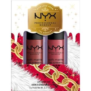 NYX Professional Makeup Make-up lippen Lipgloss X-mas Soft Matte Lip Cream Duo 2 x Liquid Lipstick 8 ml Duo 01
