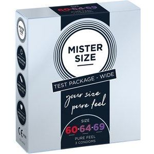 Mister Size Passion & Love Condom sets Brede proeverij 60-64-69 1x condoom maat 60 + 1x condoom maat 64 + 1x condoom maat 69