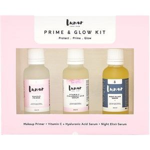 Lunar Glow Huidverzorging Gezichtsverzorging Prime & Glow Kit Makeup Primer 30 ml + Vitamin C Serum 30 ml + Night Elixir 30 ml