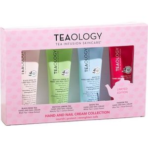 Teaology Verzorging LichaamsverzorgingHand Cream Collection Matcha Lemon Tea Hand And Nail Cream 30 ml + Black Rose Tea Hand And Nail Cream 30 ml + White Tea Hand And Nail Cream 30 ml + Passion Tea Hand And Nail Cream 30 ml 30 ml (€ 531,67 / 1 l)