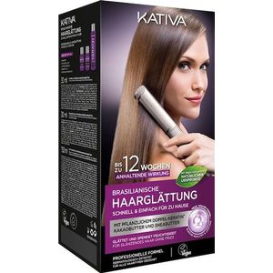 Kativa Haren Specials Keratin Xpress hair straightening Shampoo 30 ml + Conditioner 30 ml + Smoothing Mask 150 ml + Gloves