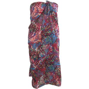 Hardroze sarong met tropische bladeren print