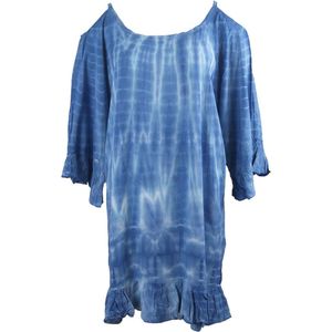 Cold-shoulder tuniek in jeansblauw