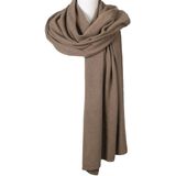 Kasjmier-blend sjaal/omslagdoek in bruin