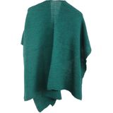 Alpaca-blend omslagdoek in zeegroen met lus