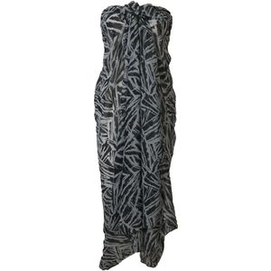 Crêpe voile sarong met grafische print in zwart-wit