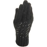 Antraciet grijze handschoenen met strass-steentjes