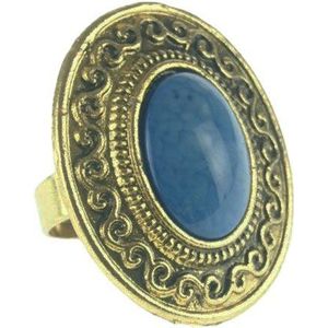 koperen ring met blauwe steen