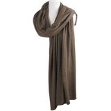 Kasjmier-blend sjaal/omslagdoek in donker-taupe