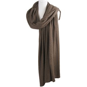 Kasjmier-blend sjaal/omslagdoek in donker-taupe