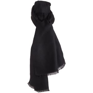 Zachte wol-blend sjaal in zwart