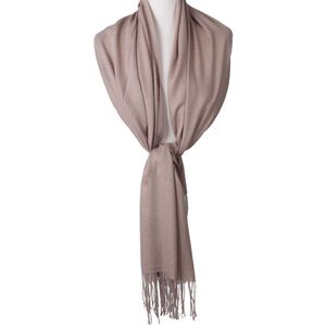 Kasjmier-blend pashmina sjaal in taupe