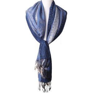 Pashmina sjaal in diverse tinten blauw