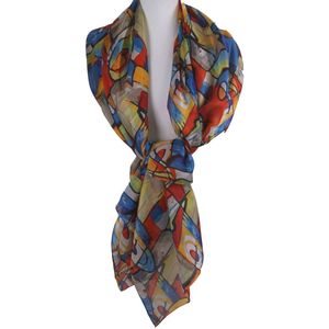 Codello Zijden sjaal volledige print elegant Accessoires Sjaals Zijden sjaals 
