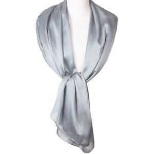 Grijze zijde-blend sjaal
