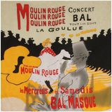 Zijden art-collection sjaal "Le Moulin Rouge concert bal"