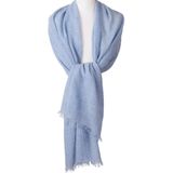 Lichtblauwe stola/sjaal van 100% kasjmier