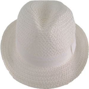 Witte fedora hoed