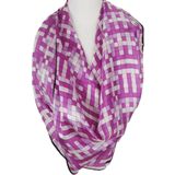 Vierkante zijden sjaal in roze-paarse blokjes print