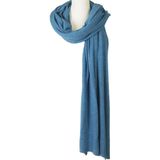 Blauw gemêleerde kasjmier-blend sjaal/omslagdoek