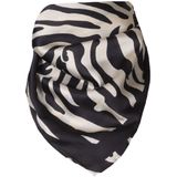 Vierkante sjaal met tijgerprint in zwart-lichtbeige