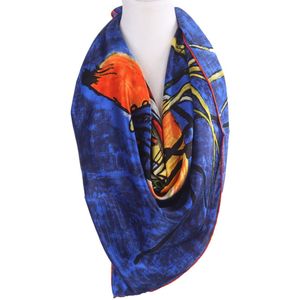 Vierkante zijden sjaal met schildering van Vincent van Gogh