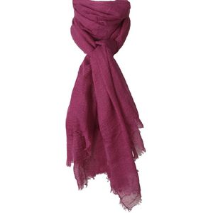 Cyclaam kleurige sjaal met rafel franjes