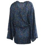 Zijde-blend kimono in kobaltblauw