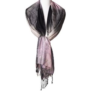 Pashmina sjaal met kleurverloop in roze