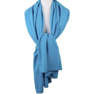 Turquoise kasjmier-blend sjaal/omslagdoek