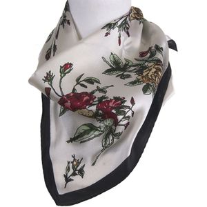 Vierkant zijden sjaaltje bloemenprint