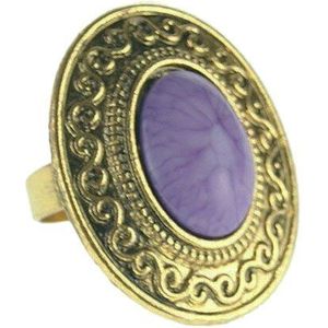 koperen ring met lila steen