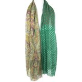 Groene sjaal met mix van printjes