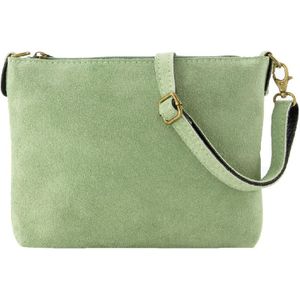 Suède crossbody tas in jadegroen