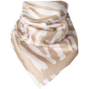 Vierkante sjaal met tijgerprint in biege-ivoor
