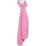 Roze voile sjaal met witte stippenprint