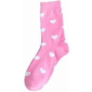 Lichtroze sokken met hartjes print