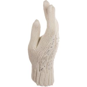 Ecru handschoenen met strass-steentjes