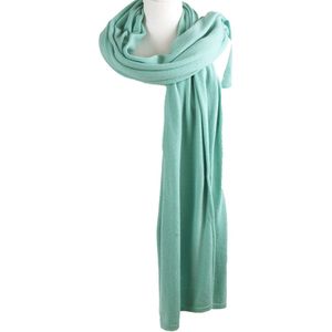 Kasjmier-blend sjaal/omslagdoek in pastelgroen