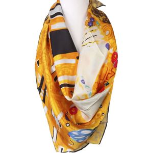 Vierkante zijden sjaal met print van de "de Kus"