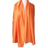 Zijde-blend sjaal in oranje
