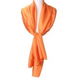 Zijde-blend sjaal in oranje