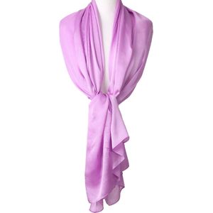 Lila zijde-blend sjaal